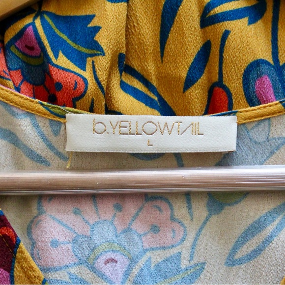 B.YELLOWTAIL Floral Wing Sleeve Dress (L) - Picture 5 of 6